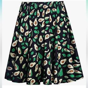 Fancyqube skirt avocado pattern circle style. L